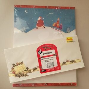 Christmas Santa 8.5" x 11" Printer Letter Sheets (100) & Holly Envelopes (50)